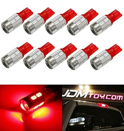 (10) Red 921 912 920 168 T10 SMD LED bulbs suitable for truck third brake lights and cargo lights - n