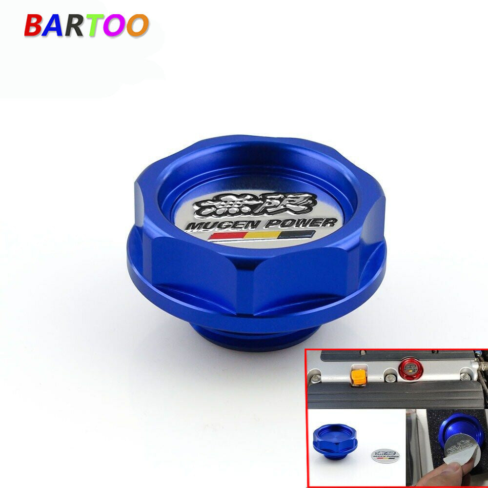 Blue Mugen Power Aluminum Car Oil Filler Cap Racing Engine Tank Cover Q