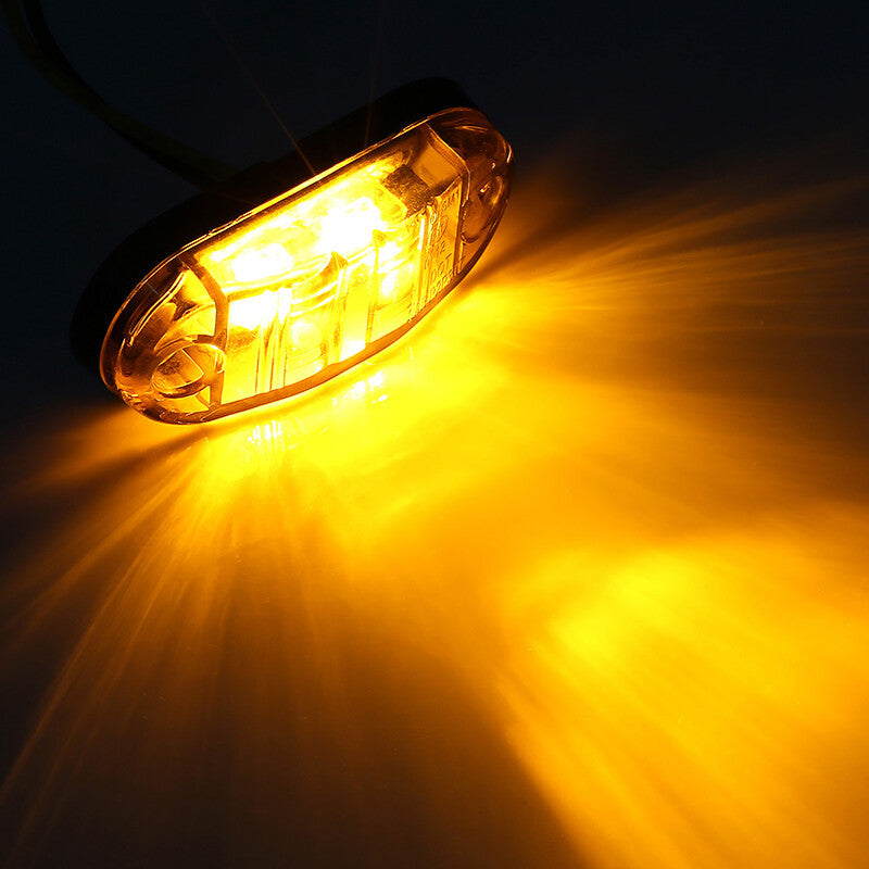 10pcs Amber 2-LED Clearance 12V/24V Vehicle Trailer Truck Side Turn Signals n