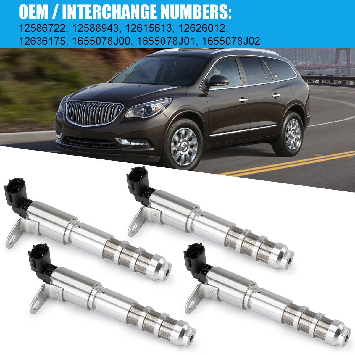 4-piece variable valve timing solenoid valve for Buick Enclave 2008-2017 12586722 12588943- n