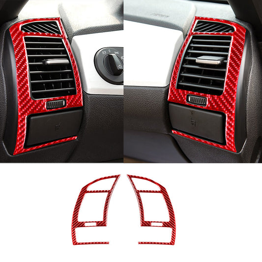 2-Piece Red Carbon Fiber Interior AC Ventilation Cover Trim for BMW Z4 E85 03-08