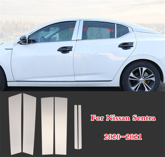 for Nissan Sentra 2020-2022 Stainless Car Window Door Pillar Post Trim Strip 6P