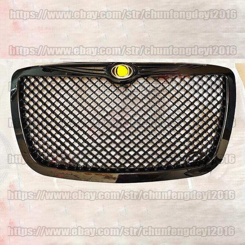 Black Chrome Front Honeycomb Grille Grill Trim for 2004-2011 for Chrysler 300 300C