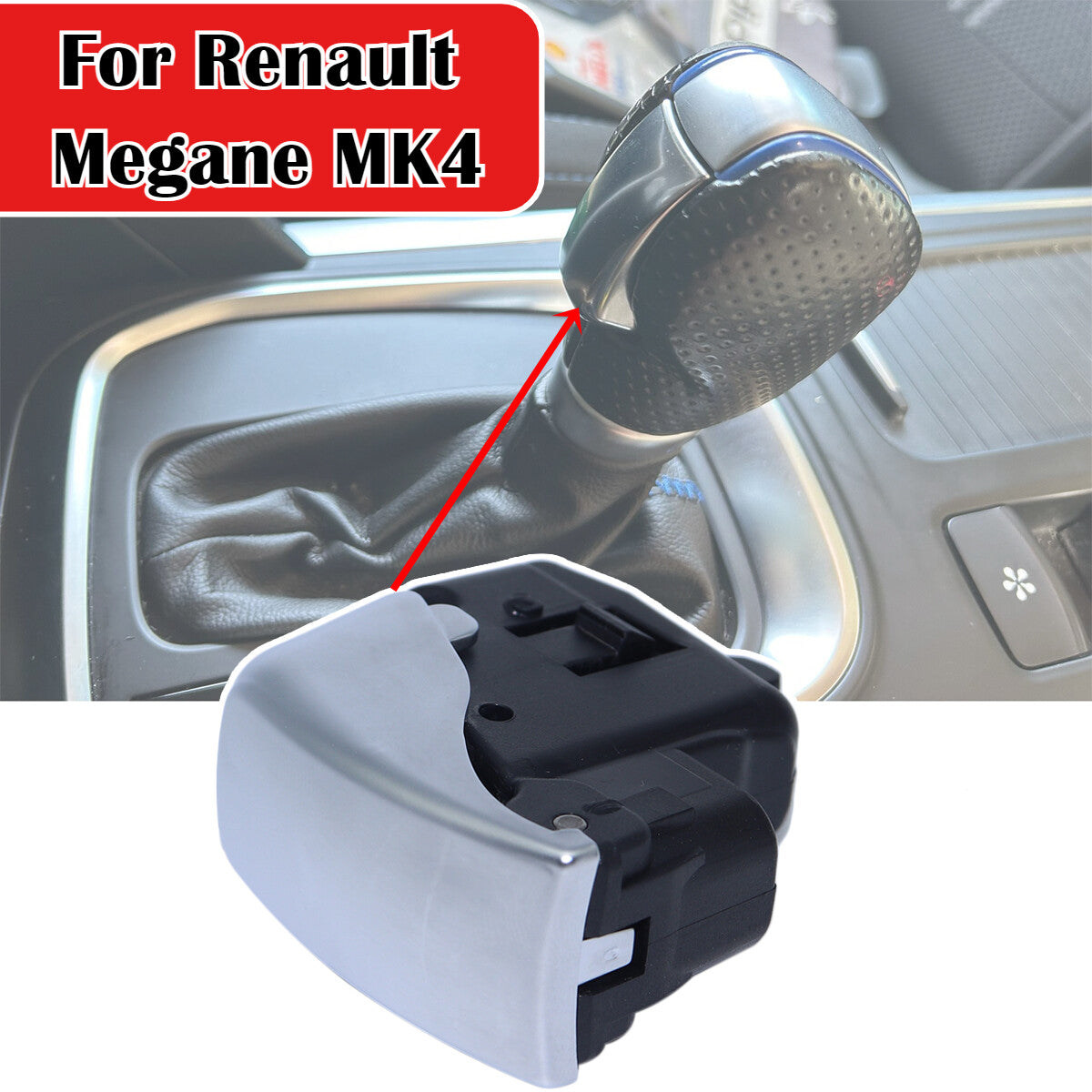 for Renault Megane MK4 16-24 Automatic Gear Shift Knob Replacement Button Chrome