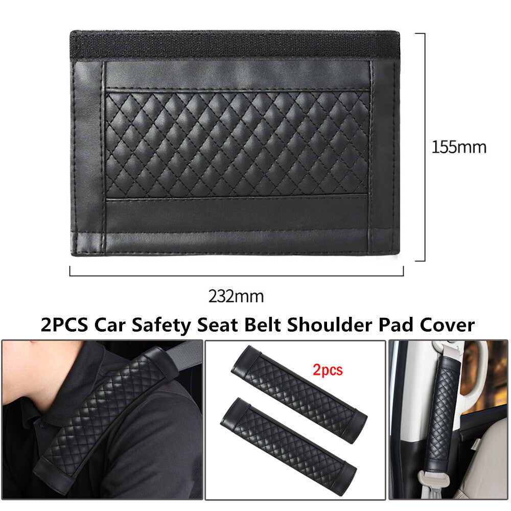 2-Pack Car Safety for Seat Belt Shoulder Pads, Car Backrest Cushions, for Seat Belt Pads, Polyurethane Synthetic Leather n