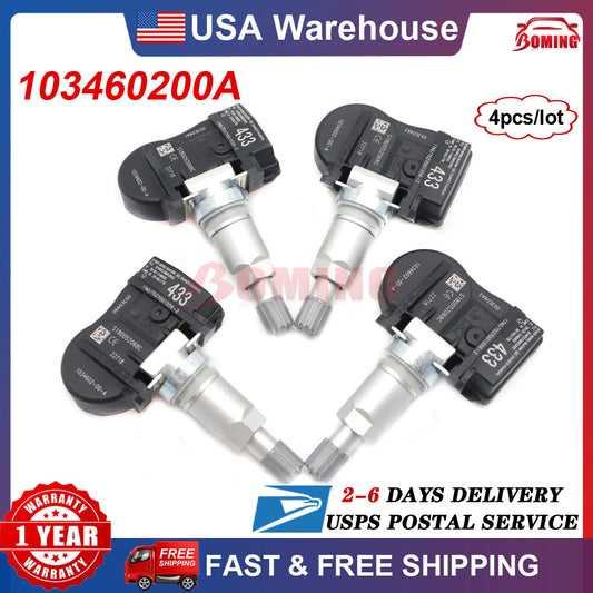 4PCS 103460200A New TPMS for Tesla Model 3 S X Tire Pressure Sensor 433MHz