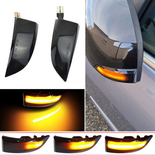 2pcs Dynamic Amber Side Wing Mirror Light Turn Signal Fit for Megane MK3 v