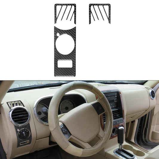 Red Carbon Fiber Below Center Console Trim For Silverado for GMC for SIERRA 2014-2018 v