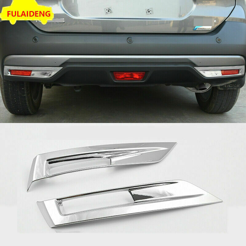 for Nissan Kicks 2018-2020 Chrome Car Rear Bumper Fog Light Lamp Cover Trim 2P