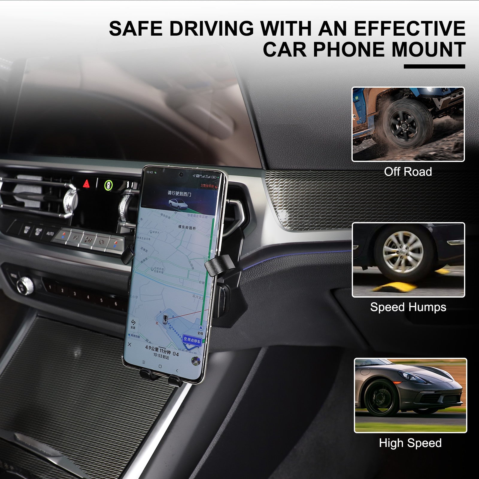 ABS Black Console Air Socket Right Side Phone Holder for 3 - n