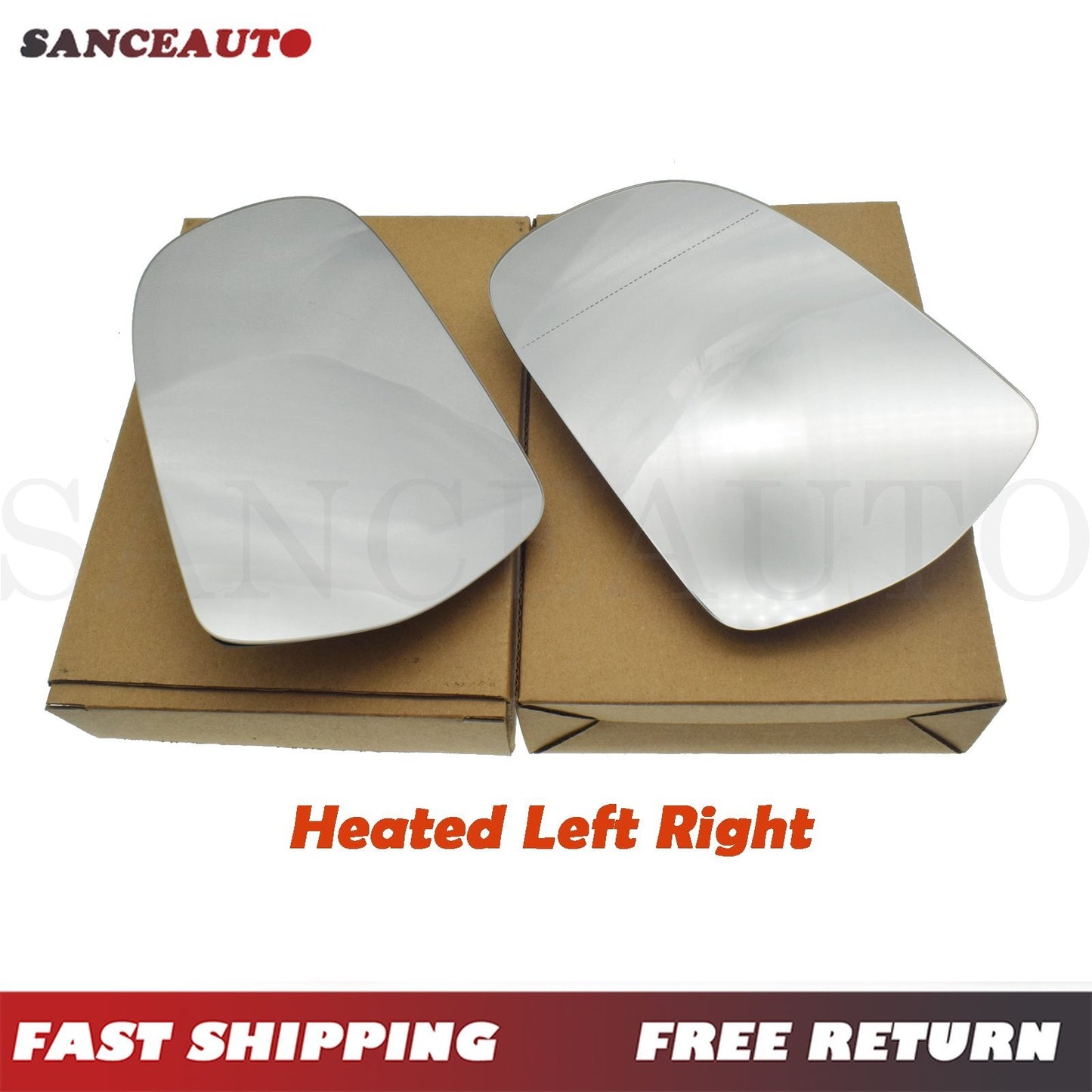 LH Right Grip Mirror Glass with Support and Heating (2 Pieces) Suitable for Audi A5 A3 8P S5 A4 B8 8K0857536F- n