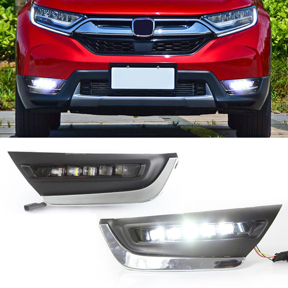 DRL LED Daytime Running Light Bumper Fog Lamps Fit for Honda CR-V CRV 2017-2019 Q