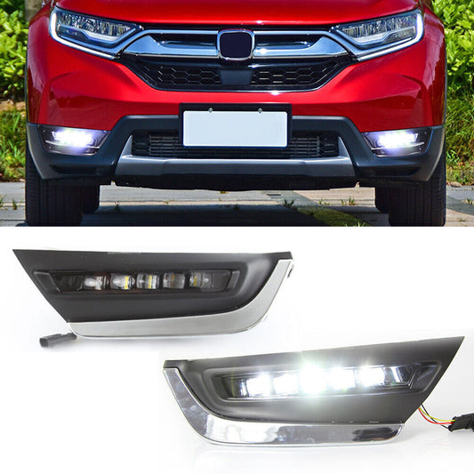 DRL LED Daytime Running Light Bumper Fog Lamps Fit for Honda CR-V CRV 2017-2019 Q