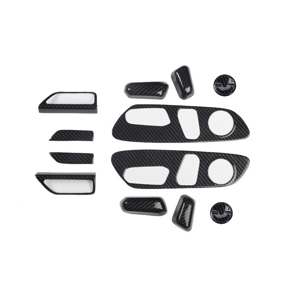 Car Interior Decoration Full Set 12PCS for Lexus for ES 2018-2021 Black Carbon Fiber