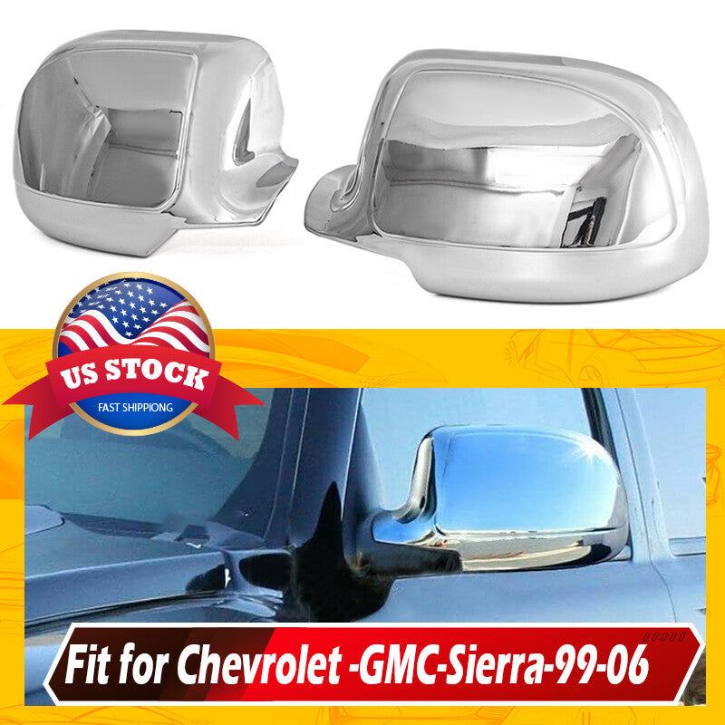 for CHROME WING MIRROR COVER for SILVERADO for GMC for SIERRA 1500/2500/3500 99-06- v
