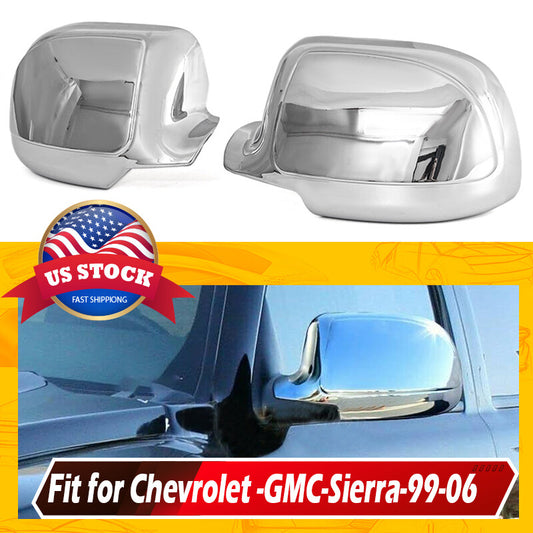 for CHROME WING MIRROR COVER for SILVERADO for GMC for SIERRA 1500/2500/3500 99-06- v