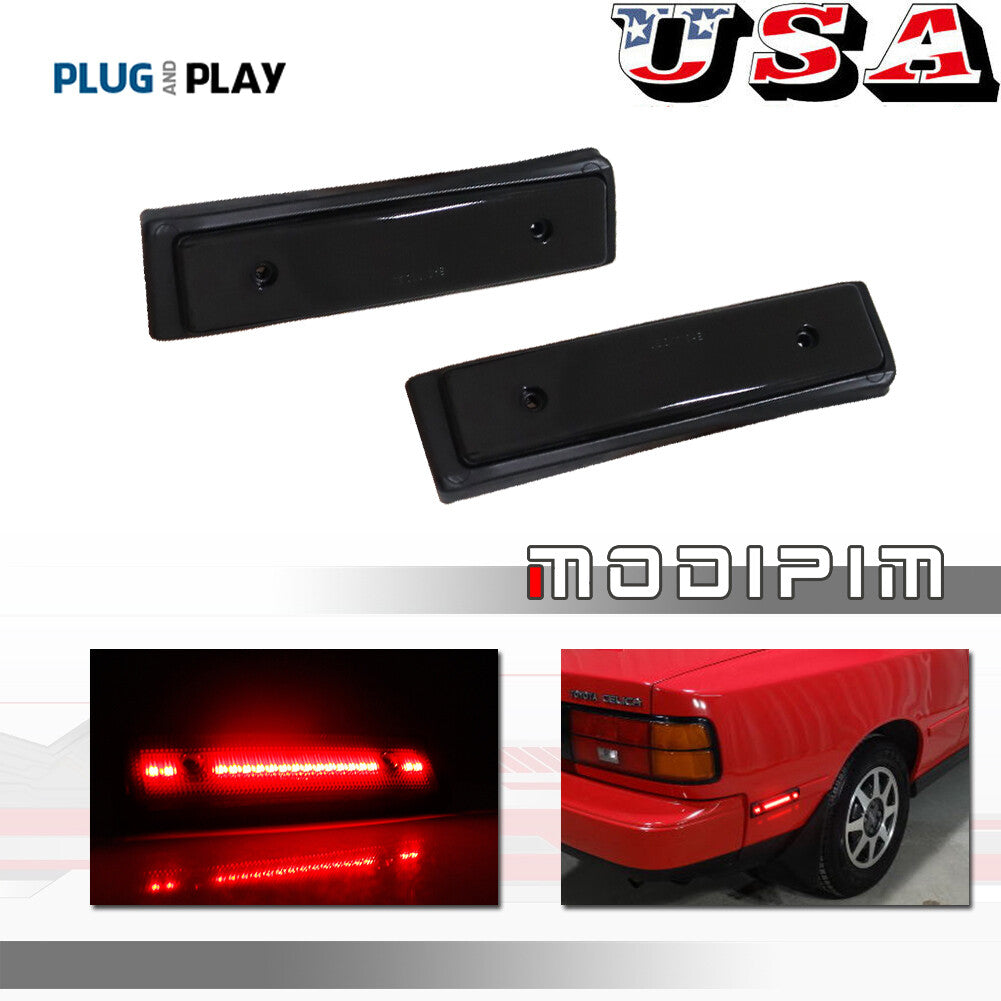Suitable for 86-89 Celica GT GTS smoked LED rear bumper red LED side marker lights- v