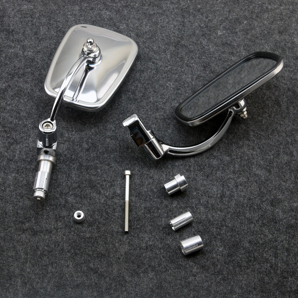 Motorcycle silver Mirrors Chrome Rear View Side Mirrors HandleBar Scooter Bike