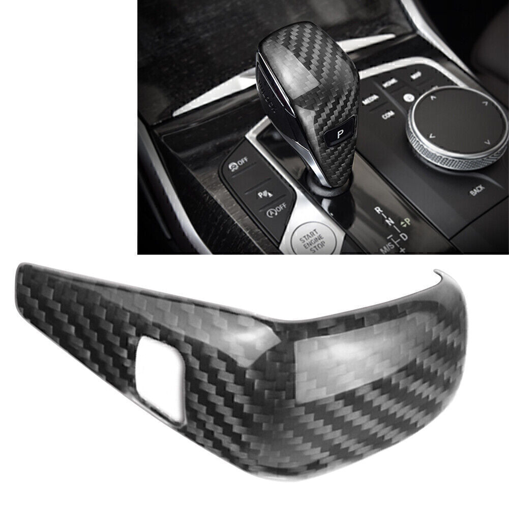 Black Carbon Fiber Gear Shift Knob Cover Sticker Fit for BMW 3 Series G20 2019-2021