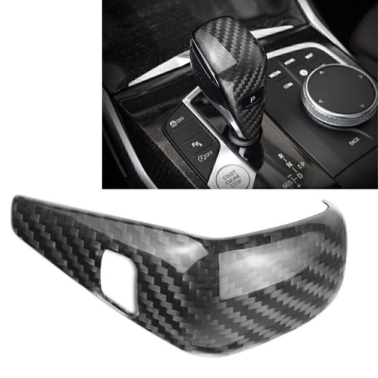 Black Carbon Fiber Gear Shift Knob Cover Sticker Fit for BMW 3 Series G20 2019-2021