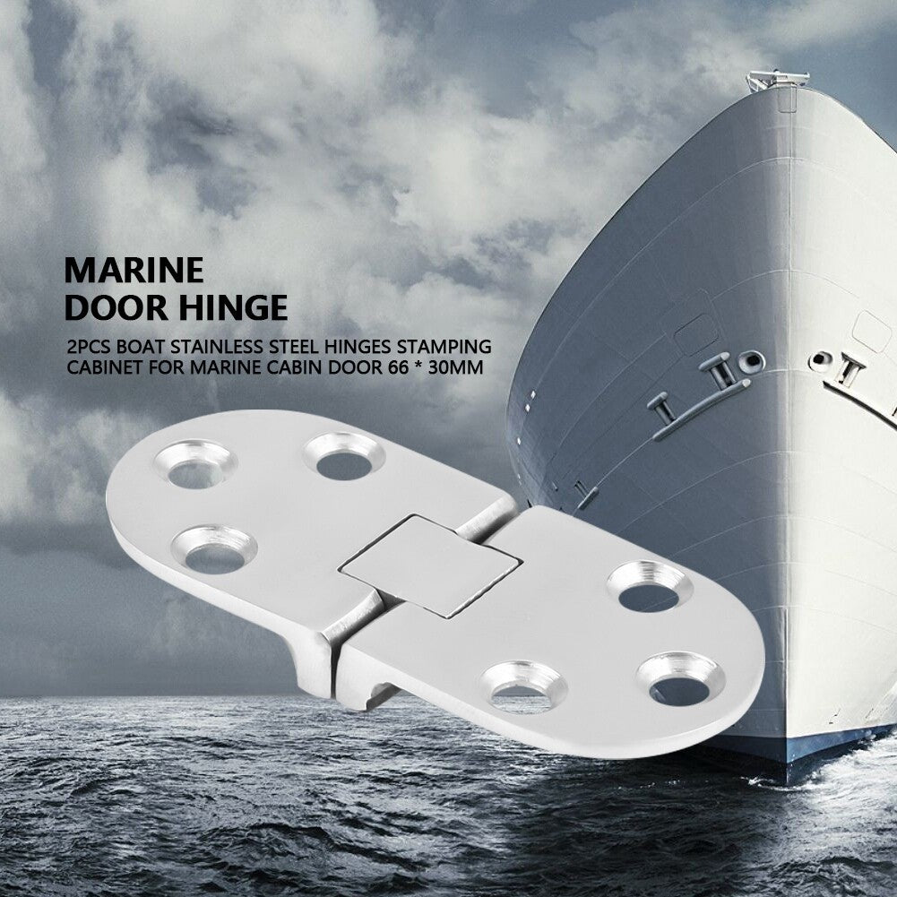 2Pcs Boat Stainless Steel Hinges Stamping Cabinet For Marine Cabin Door 66  30m