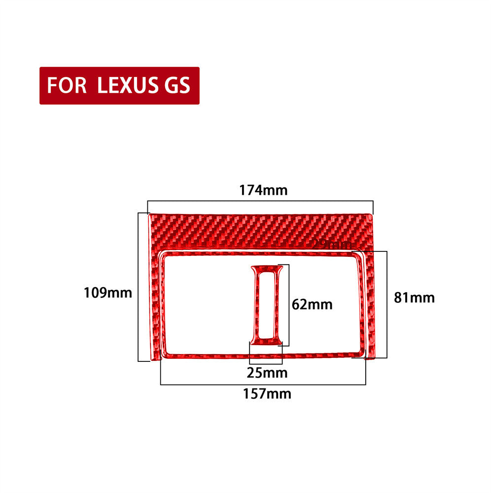 Red Carbon Fiber Interior Rear Air Vent Outlet Panel Trim For Luxus GS 2006-2011