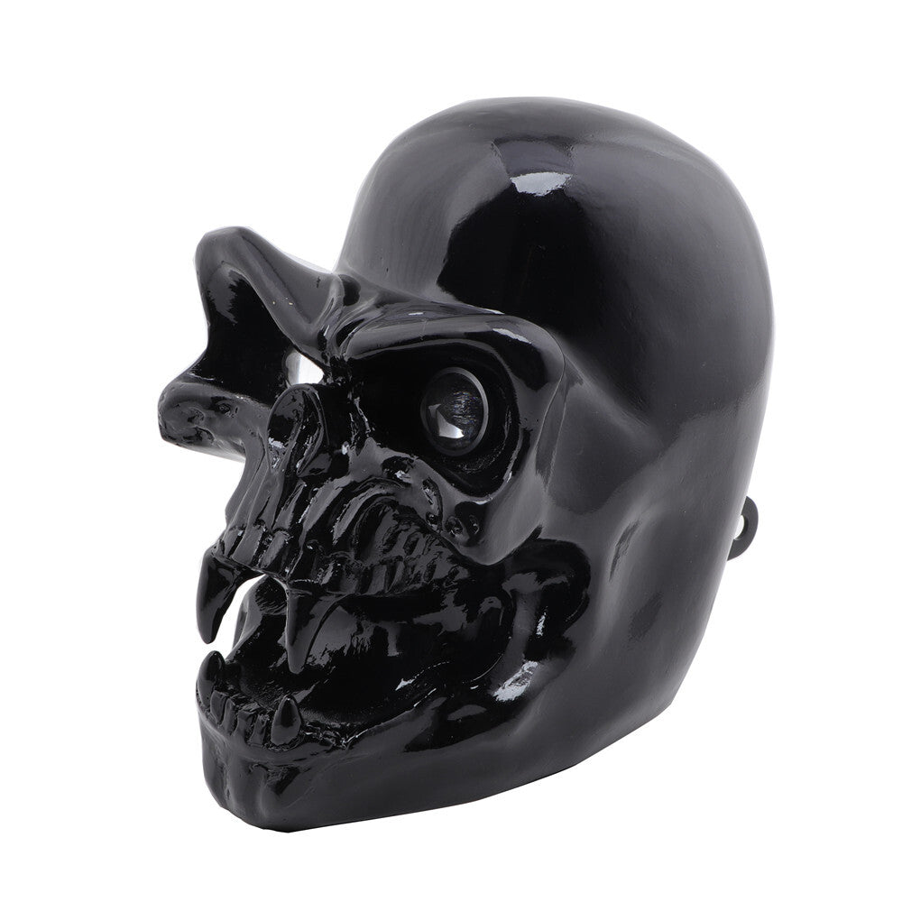 Motorcycle Black Hi/Lo Beam LED Skull Headlight Head Lamp for Harley for Yamaha Q