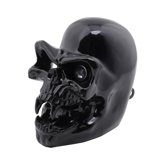 Motorcycle Black Hi/Lo Beam LED Skull Headlight Head Lamp for Harley for Yamaha Q
