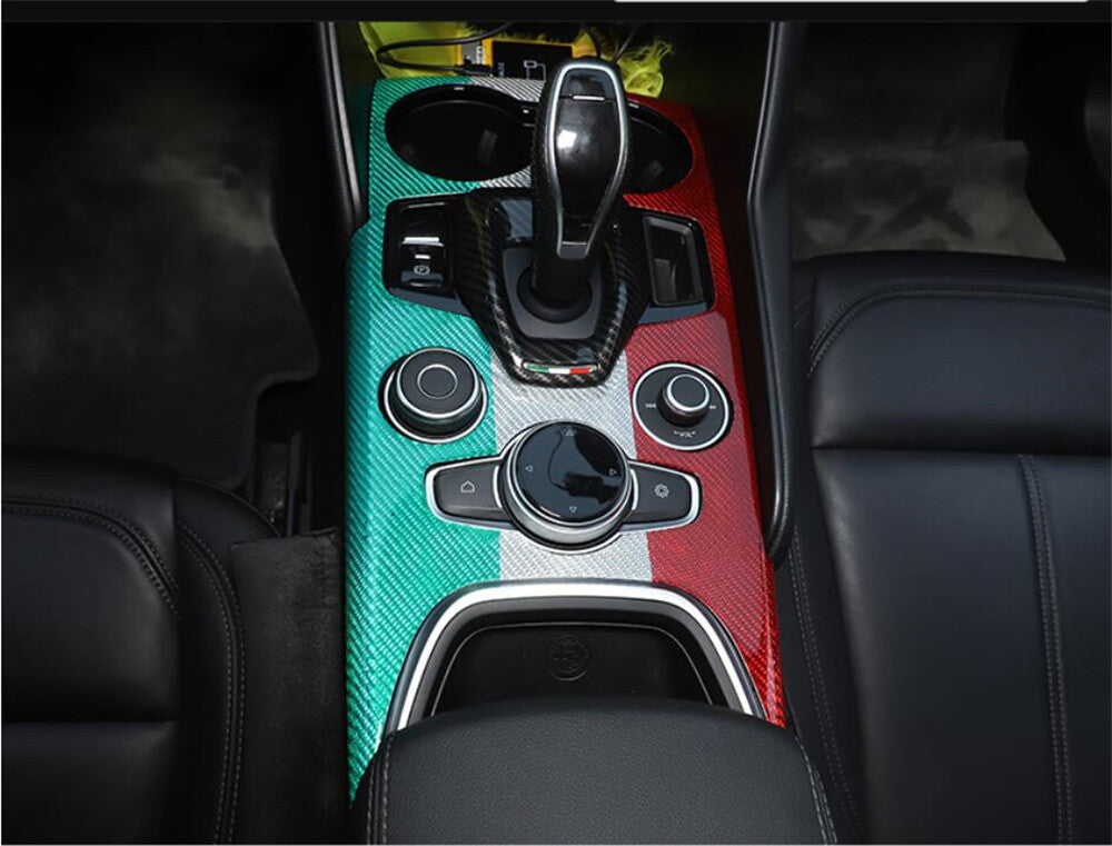 3color Carbon Fiber Console Gear Shift Panel Cover for Alfa Romeo Giulia 2020-22