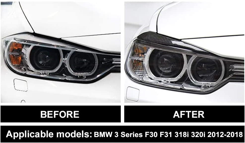 Carbon fiber headlights with eyebrow-like design, suitable for 3 F30 318i 320i 2012-18. n