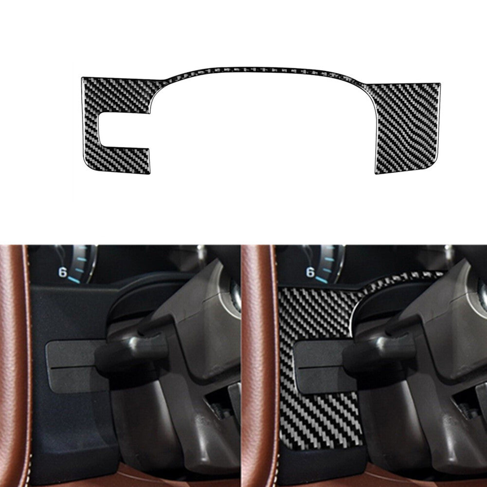 2Pcs Carbon Fiber Interior Gear Shift Cover Trim for Subaru Forester 2009-2013 v