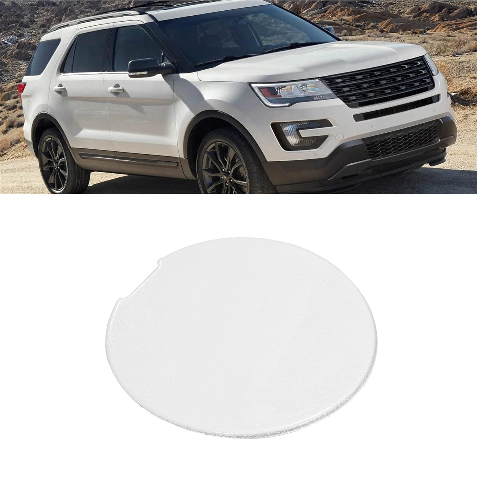 White front bumper tow hook cover eye cap suitable for 11-15 Explorer BB5Z17A900APTM- n