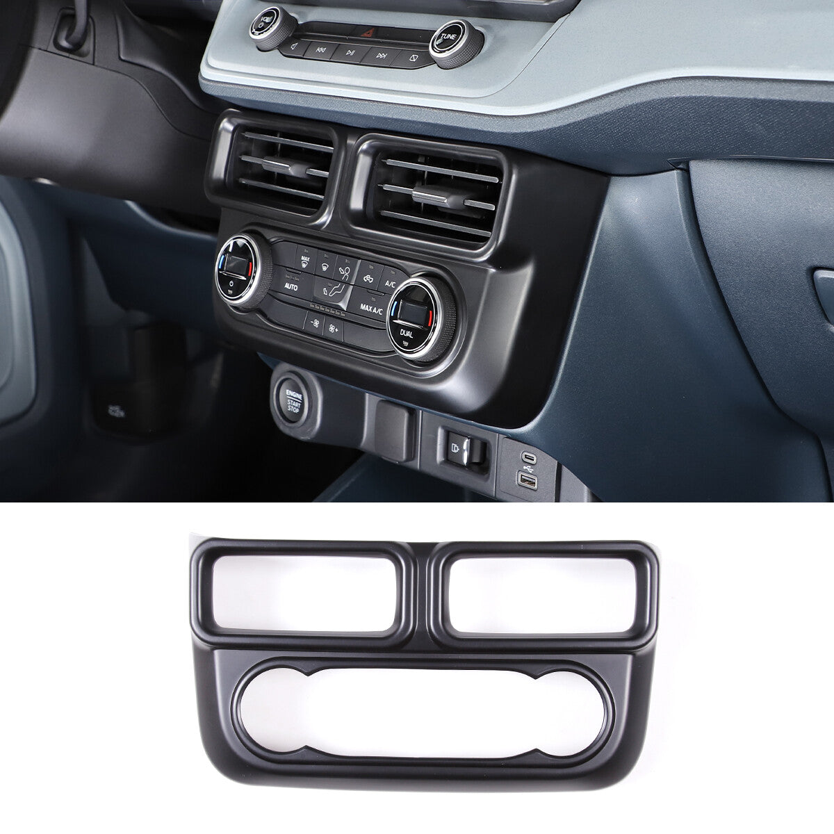 Matte Black Cup Holder Panel Cover Trim for Jaguar for F-Type 2013-2024- v