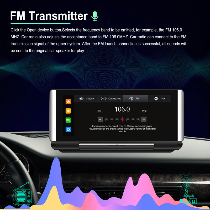 6.86-inch touchscreen car stereo radio with CarPlay, Android Auto GPS navigation 7-32V- n