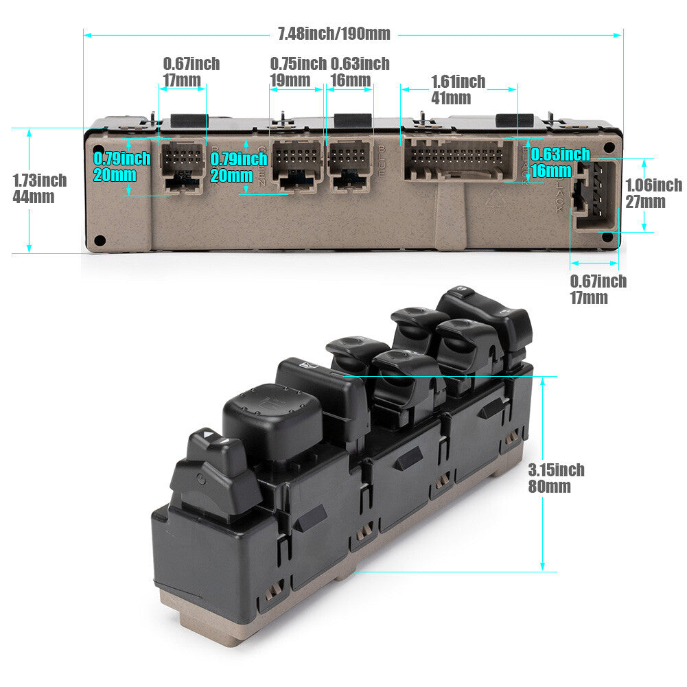 Power Window Switch Front Drive Left Side Black 15883320 for Silverado ( ) v