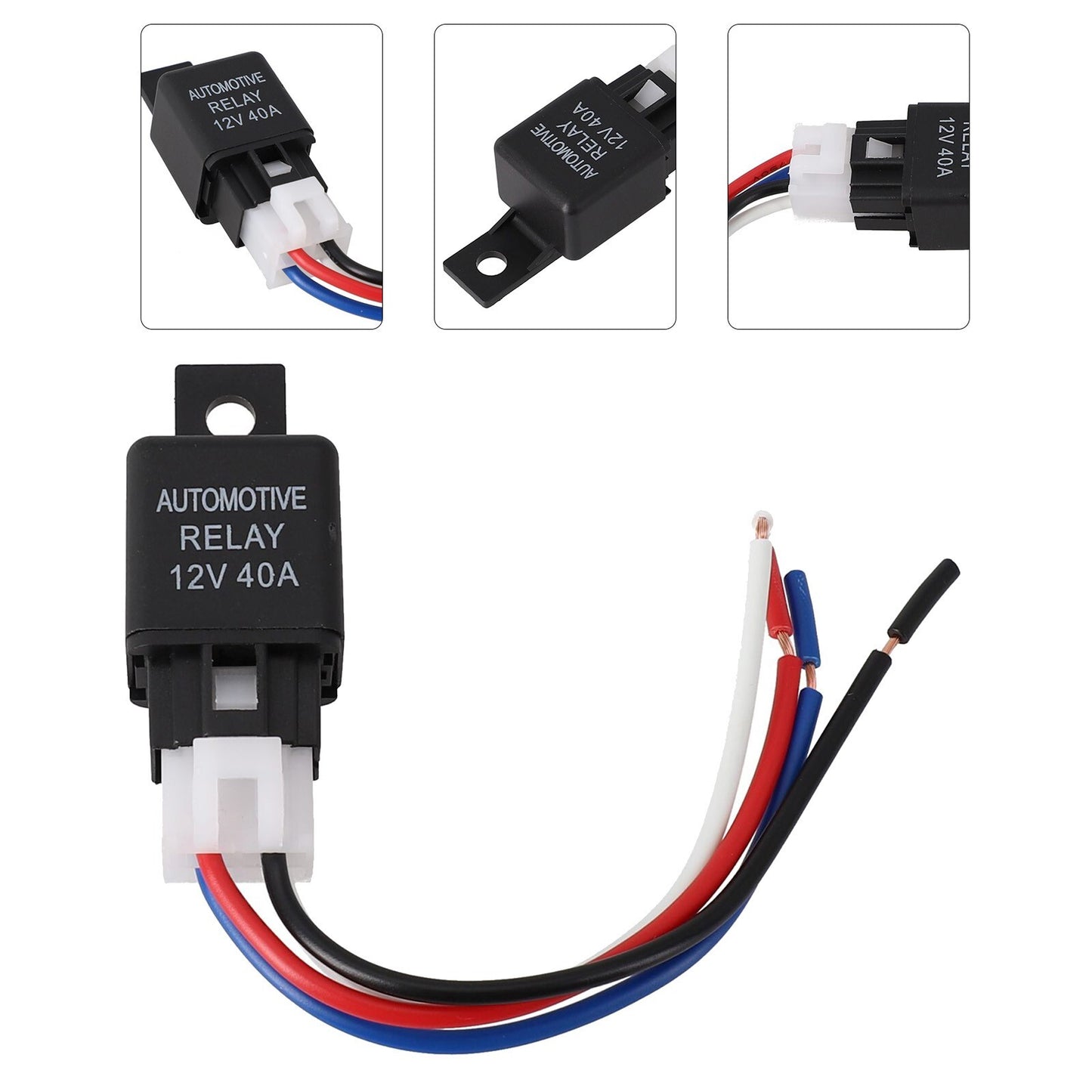 1-pack of 12V 40A SPST relays for cars, vans, and bicycles, with cable - New product