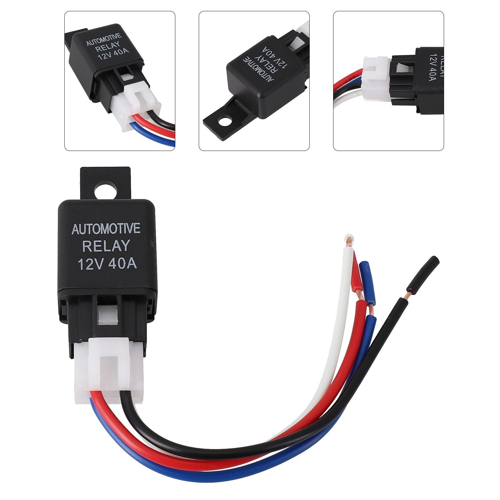 1-pack of 12V 40A SPST relays for cars, vans, and bicycles, with cable - New product