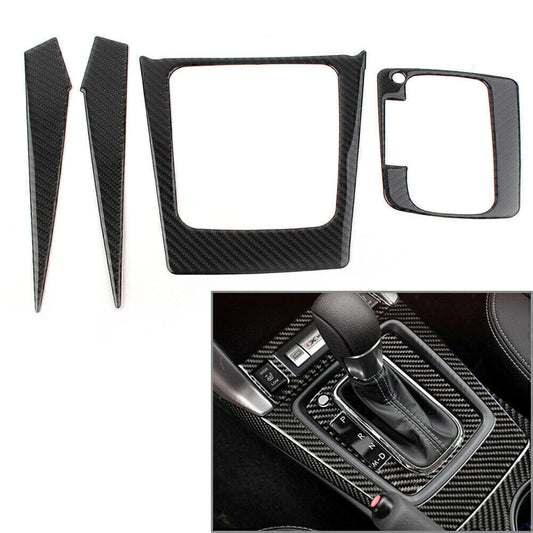 4 Pcs Carbon Fiber Gear Shift Panel Cover Trim Sticker for Subaru Forester 13-18