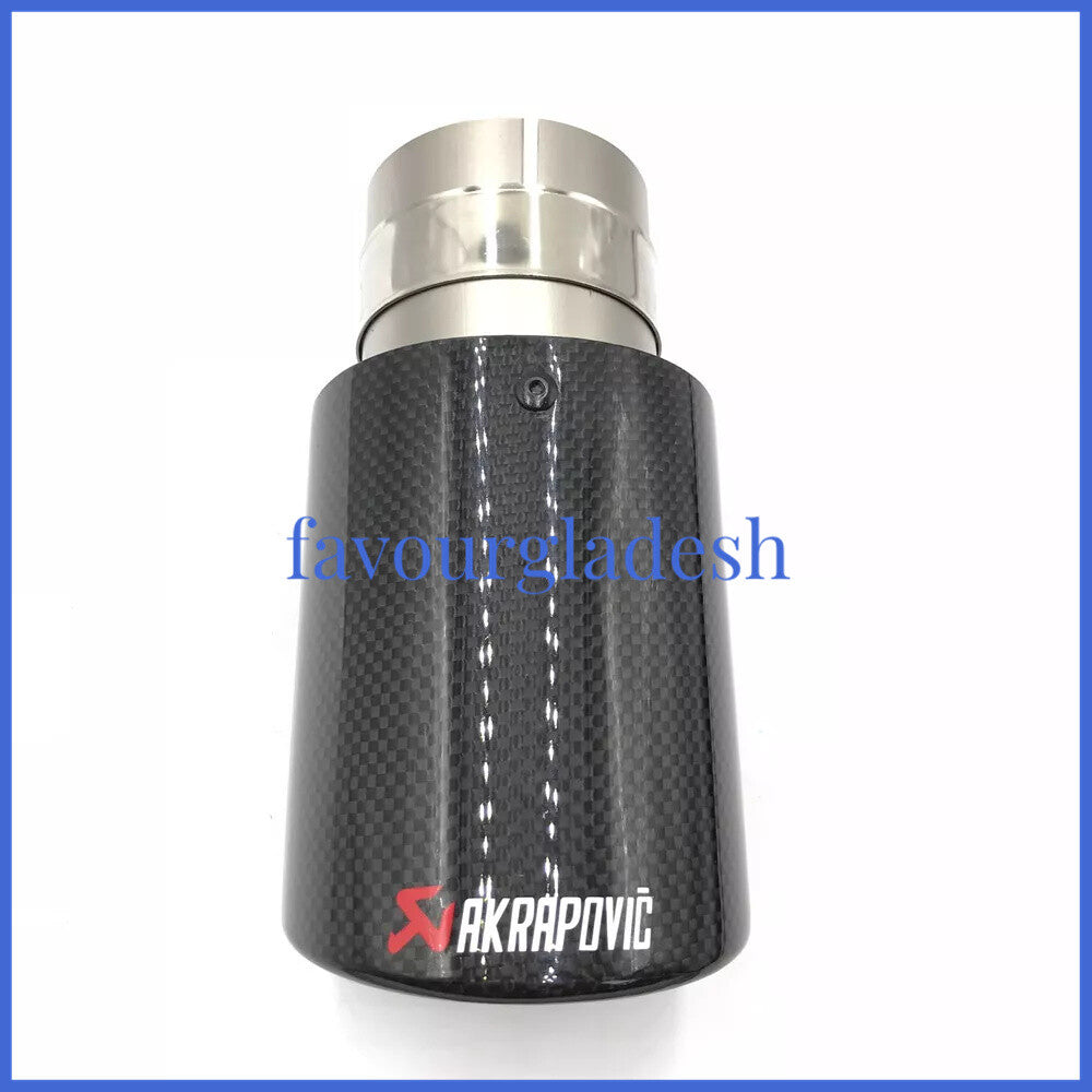 Universal AKRAPOVIC Exhaust Tip Muffler Pipe Carbon Fiber 51mm inlet 89mm outlet