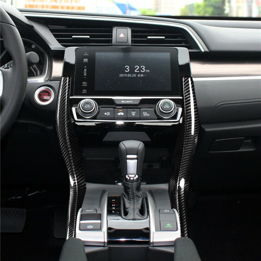 Real Carbon Fiber Central Control Side Panel Trim for Honda for Civic 10th 2016-2021 n