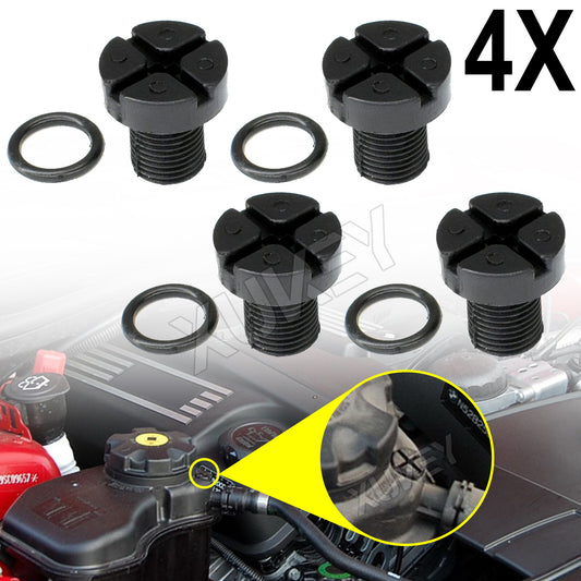 4x for BMW E36 E46 E39 E30 E38 Radiator Vent Coolant Bleeder Screw Bleed Plug Q