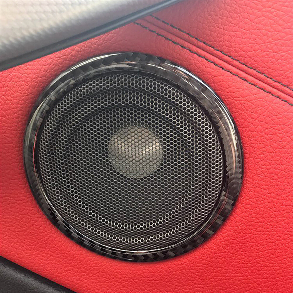 2¡ÁCarbon Fiber Door Speaker Ring Cover for BMW 3 Series E90 05-12 X1 E84 2008-12