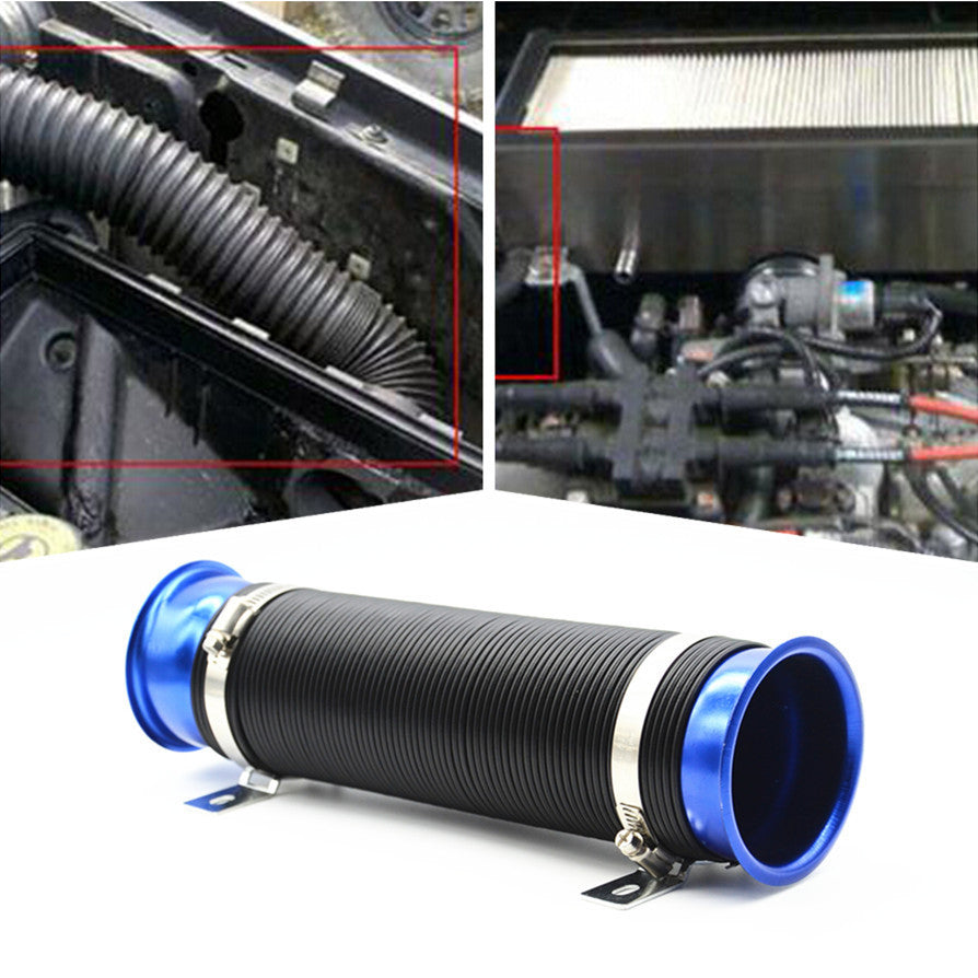 Car Suv Blue Flexible Scalable 75mm 3 Vehicles Air Intake Tube Hose Pipe Kits
