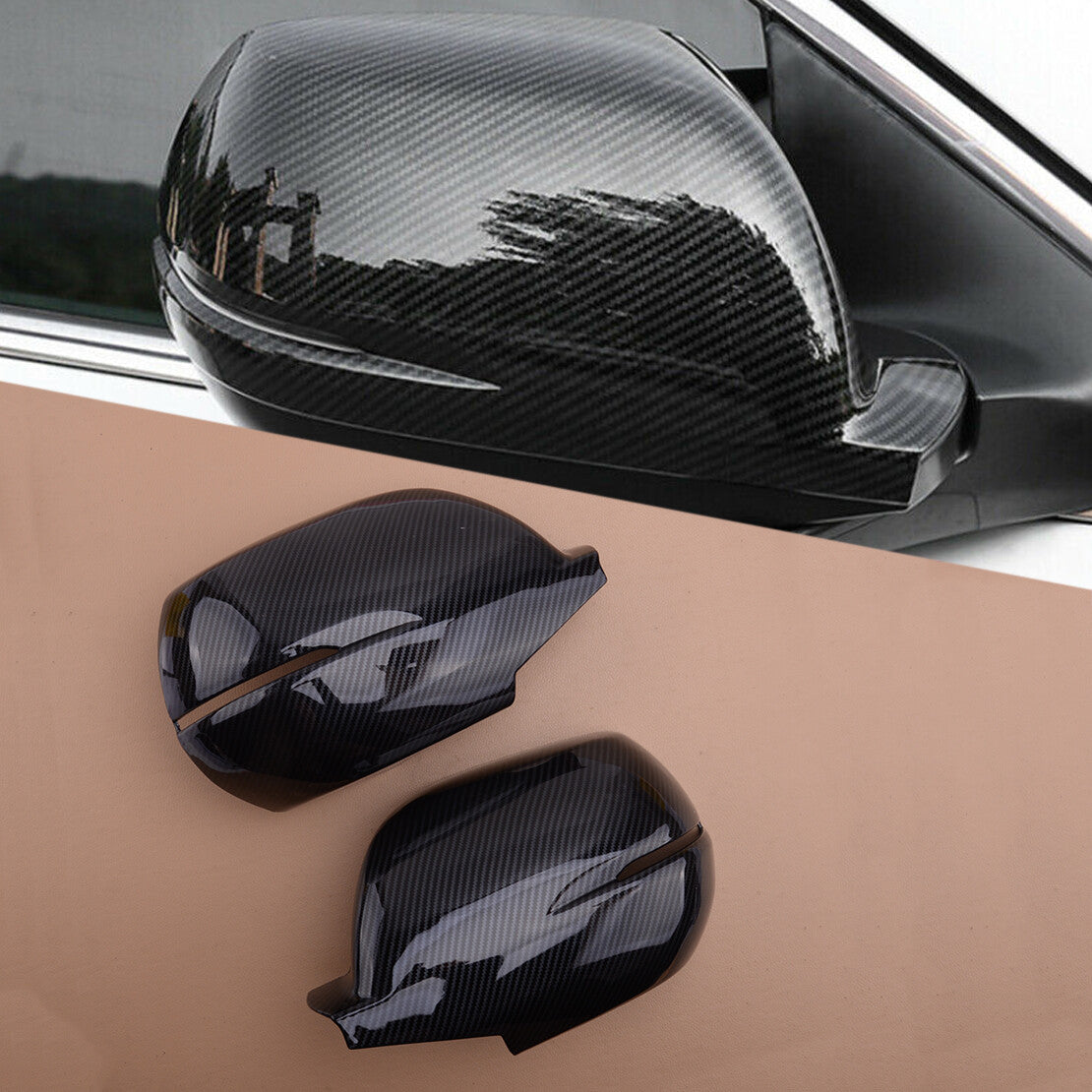 Pair Rearview Side Mirror Cover Caps Trim Fit for for Honda CRV CR-V 2012-20 v