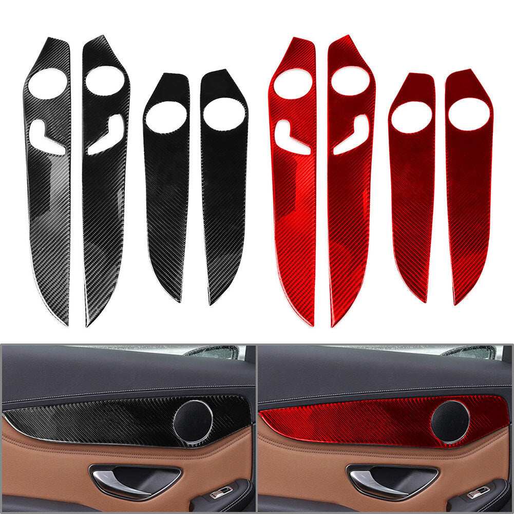 Innner Door Panel Cover Trim Fit for Benz C Class W205 2014-2021 Carbon Fiber