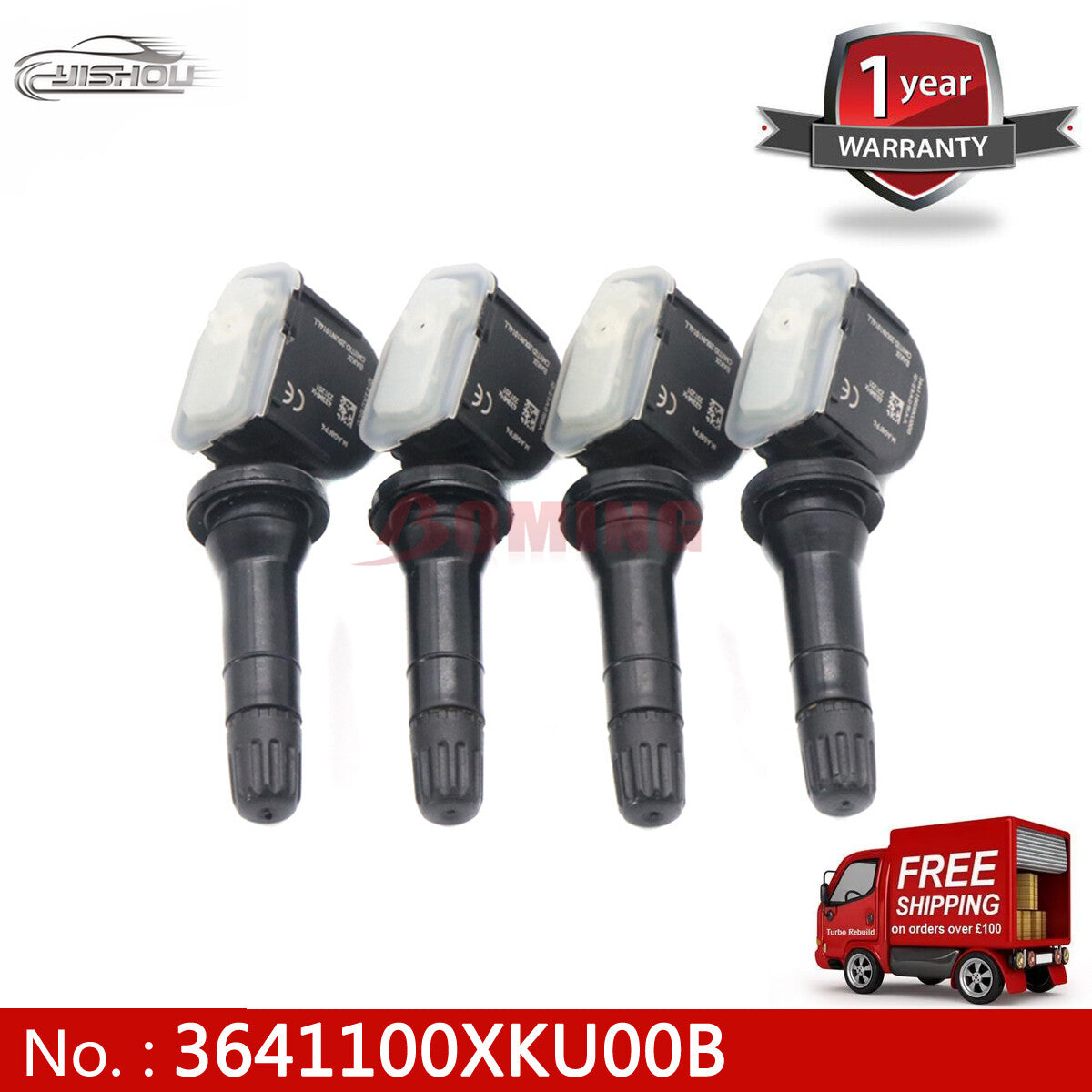 4-pack TPMS 3641100XKU00B tire pressure sensors suitable for Haval HL H2 H5 H6 H7 433MHz