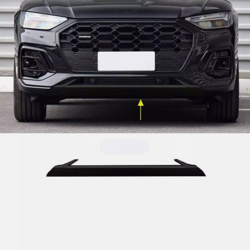 Black front bumper trim cover and decorative lip for Audi Q5 SQ5 Sportback 21-24 Q