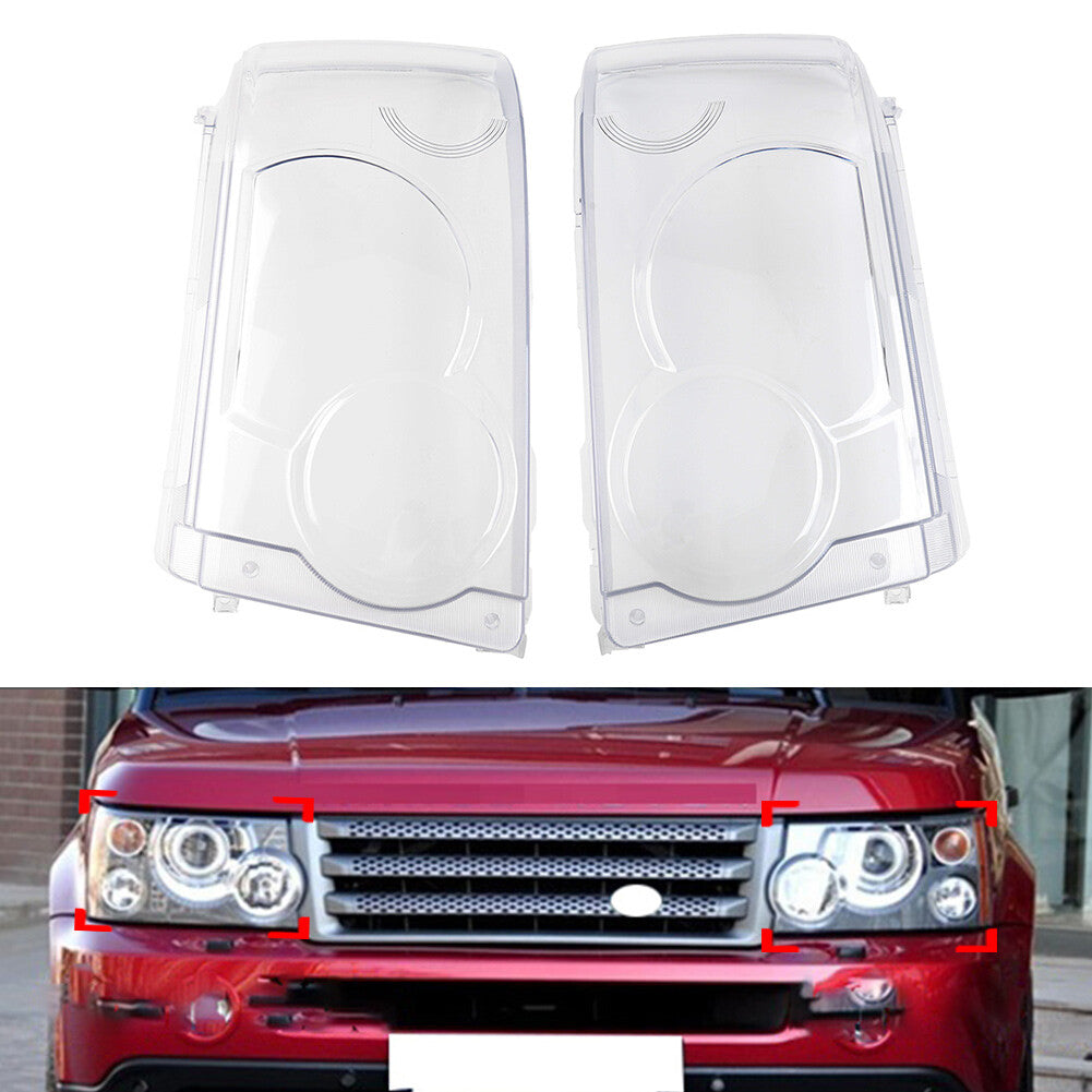 Fit for Land Rover for Range Rover Sport 2005-2009 Headlight Lens Cover Lampshade Shell Q