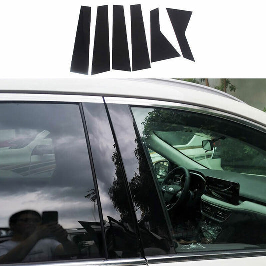 6X Gloss Black Window Bc Pillar Post Cover Trim Sticker for Ford Escape 20-2022
