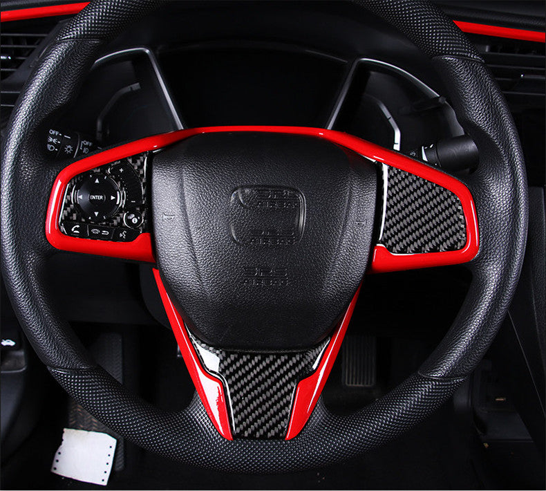 for Honda CR-V 2017-2022 Red interior Car Steering Wheel Frame Trim Decor Cover